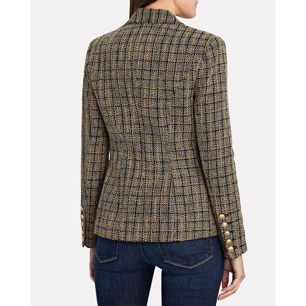 L'Agence Women's Kenzie Double-Breasted Tweed Blazer Size 2 - Picture 2 of 7